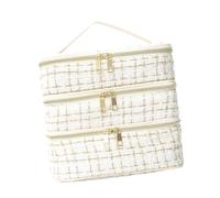 Sunerzenor Borsa Cosmetica Compatta con Cerniera, Ideale per Il Bagno, Come Trousse per Il Trucco Da Donna, Anche per Lo Smalto, per Il Campeggio E per La Casa, Bianco