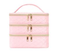 Sunerzenor Borsa Cosmetica Compatta con Cerniera, Ideale per Il Bagno, Come Trousse per Il Trucco Da Donna, Anche per Lo Smalto, per Il Campeggio E per La Casa, Rosa