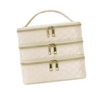 Sunerzenor Borsa Cosmetica Compatta con Cerniera, Ideale per Il Bagno, Come Trousse per Il Trucco Da Donna, Anche per Lo Smalto, per Il Campeggio E per La Casa, Cachi