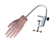 Sunerzenor Mano Finta per Unghie Manichino da Addestramento Modello Mano Pratica per Decorazioni E Limatura Silicone Realistico con Braccio di Supporto E, Mano Sinistra