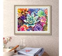 Suneve Colorful Plant Diamond Painting Kit,Diamond Art Kits for Adults,DIY diamond art painting for Beginner,5D Full Drill Round Diamond Gem Art Crafts for Home Wall Decor 75x95cm