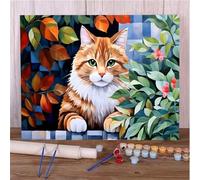 Suneve Dipingere con i Numeri Adulti,Animale gatto Paint by Numbers Kits con Telaio con 3 Pennelli e Colori Fai da te Olio La Pittura di Numeri Kit Decora la Casa Regalo - 30x40cm