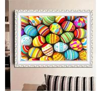 Suneve Easter Egg Diamond Painting Kit,Diamond Art Kits for Adults,DIY diamond art painting for Beginner,5D Full Drill Round Diamond Gem Art Crafts for Home Wall Decor 55x75cm