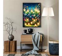 Suneve Garden Beautiful Diamond Painting Kit,Diamond Art Kits for Adults,DIY diamond art painting for Beginner,5D Full Drill Round Diamond Gem Art Crafts for Home Wall Decor 85x105cm
