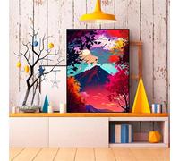 Suneve Graffiti Mountain Diamond Painting Kit,Diamond Art Kits for Adults,DIY diamond art painting for Beginner,5D Full Drill Round Diamond Gem Art Crafts for Home Wall Decor 25x45cm