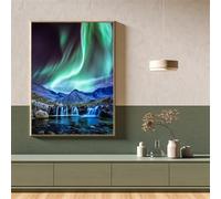 Suneve Lake Aurora Diamond Painting Kit,Diamond Art Kits for Adults,DIY diamond art painting for Beginner,5D Full Drill Round Diamond Gem Art Crafts for Home Wall Decor 55x75cm