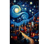 Suneve Night Star Diamond Painting Kit,Diamond Art Kits for Adults,DIY diamond art painting for Beginner,5D Full Drill Round Diamond Gem Art Crafts for Home Wall Decor 65x85cm