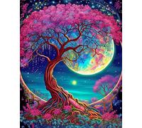 Suneve Old Tree Diamond Painting Kit,Diamond Art Kits for Adults,DIY diamond art painting for Beginner,5D Full Drill Round Diamond Gem Art Crafts for Home Wall Decor 65x85cm