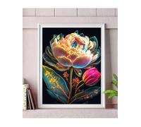 Suneve Palace Flowers Diamond Painting Kit,Diamond Art Kits for Adults,DIY diamond art painting for Beginner,5D Full Drill Round Diamond Gem Art Crafts for Home Wall Decor 25x45cm