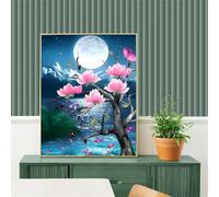 Suneve Petal Island Diamond Painting Kit,Diamond Art Kits for Adults,DIY diamond art painting for Beginner,5D Full Drill Round Diamond Gem Art Crafts for Home Wall Decor 105x135cm