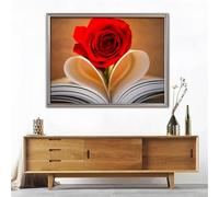 Suneve Rose Heart Diamond Painting Kit,Diamond Art Kits for Adults,DIY diamond art painting for Beginner,5D Full Drill Round Diamond Gem Art Crafts for Home Wall Decor 85x105cm