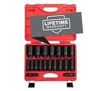 Sunex 2641 1/2-inch Drive Deep SAE Impact socket set, standard/Deep, a punti, Cr-Mo, 3/20,3 cm - 1 - 1/5,1 cm, pezzi