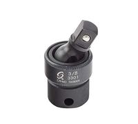 Sunex 3301, attacco da 3/8", giunto a percussione universale, acciaio legato Cr-Mo, acciaio Cr-Mo, design angolare a raggio, flessibile, conforme agli standard ANSI, nero