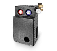 SUNEX Gruppo pompa per impianto termico solare GPS UPM3 15-75 pompa di circolazione - Stazione solare ad alta efficienza energetica con regolatore di flusso e gruppo di sicurezza, ¾″ AG, fino a 110 °C