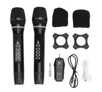 SUNFECILI Doppio Microfono Portatile Redio Blueteeth Microfono Dinamico Senza Fili con Ricevitore Ricaricabile Set di Microfoni Karaoke Senza Fili Portatile per L'esperienza di Canto Domestico