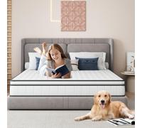 SUNFECILI Materasso 140 x 190 cm, altezza 25 cm, materasso per adulti, allevia il mal di schiena, in modo da poter godere di una notte di riposo, materasso morbido e solido, design ergonomico