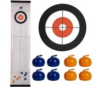 Sunflex Mini giochi sportivi da tavolo al chiuso, scelta di bowling, curling o shuffleboard, gioco in miniatura, facile da trasportare, include 1 borsa portaoggetti con coulisse e scatola portaoggetti
