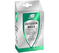 Sunflex Outdoor 6 Stück, Palline da Ping Pong Unisex-Adulto, Bianco, M
