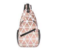 Sunflower adatto per sport, corsa, viaggi, attività all'aperto, borse a tracolla da uomo e donna, Sfondi con motivo oro rosa., Taglia unica, Retro