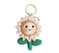Sunflower Bag Keychain - Handmade Bag Charms | 6x3x2cm Creative Chain with Keyrings, Colorful Yarn Floral Keyring with Handmade Craft for Style, Purse Charm, Pocket Accessory with Key Organizer