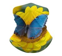 Sunflower Blue Butterfly Ghetta Unisex Scaldacollo Elastico Sciarpa al Collo per Outdoor Bambini Sports 25X50Cm