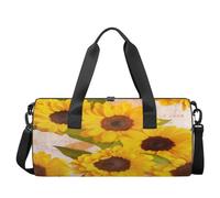 Sunflower - Borsone sportivo da palestra, da allenamento, leggero, a tracolla, da viaggio, per uomini e donne (floreale vintage), Girasole., 17.6(L) x 9(W) x 9(H) inch