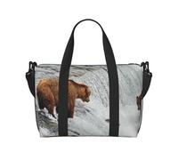 Sunflower Butterfly Sunny Crossbody Borsa da viaggio - Borsa da viaggio impermeabile, grande capacità, Orsi Pesca nel fiume, Taglia unica