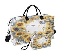 Sunflower Circle Butterfly Borsone da viaggio Palestra Yoga Carry on Borse per uomo donna Weekender Bag, Girasole Cerchio Farf, Taglia unica, Borsone da viaggio