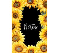Sunflower Composition Notebook: 6"x9" - 120 Pages with Lined, Softcover Journal with Bold Black Background and Bright Yellow Flower Border