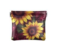 Sunflower Crimson Donne In Pelle Moneta Cambia Borsa Portamonete Unico Porta Carte Organizzatori di Denaro per, Girasole Cremisi, 1 size, moderno