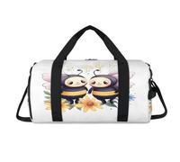 Sunflower Cute Cartoon Bee Sport Duffel Bag con scomparto per scarpe Pernottamento Weekender Borse Viaggi Palestra Bagagli Organizzatore per Donne Uomini Bambini Ragazze Ragazzi