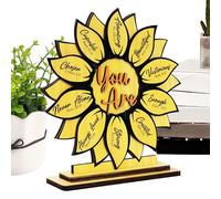Sunflower Desk Decor, Christian Inspirational Favors, Wooden Inspirational Sunflower Sign for Women, Mom, Wife, Girlfriend, Daughter, Sister, Friends, Female Coworker, Home, Bookshelf, 6.3x6.69 Inches