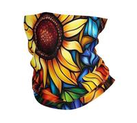 Sunflower Field Pattern Scaldacollo Antipolvere Passamontagna Elastico Headwrap per Sports Campeggio Adulto 26X30CM