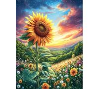 Sunflower Field Under A Magical Sunset Rompicapo 1000 Pezzi Per Creatività Bambini Wildlife Pet Cartone Spesso Tema Fantasy Per Passatempo Creativo Attività Educativa Con Poster Incluso 1000 PCS