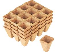 Sunflower FLOR79115 Set da 48 Vasetti, Biodegradabili, Quadrati, 4 cm