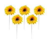 Sunflower Garden Stakes, Metal Yard Art Flower Sticks, Summer Spring Outdoor Decor, 3.94x11.8 inches Weather-Resistant Lawn Ornaments for Garden, Pathway, Patio, or Landscaping