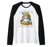 Sunflower GNOME Dad for Mom Life Is Better in The Garden Maglia con Maniche Raglan