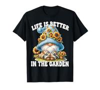Sunflower GNOME Dad for Mom Life Is Better in The Garden Maglietta