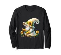 Sunflower GNOME for Women Men Funny Gardener Love Gardening Maglia a Manica