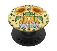 Sunflower Gnome For Women Spring Cute Summer Flower Pattern PopSockets PopGrip Adesivo