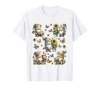 Sunflower Gnomes Love Gardening And Butterflies Cute Flower Maglietta