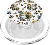 Sunflower Gnomes Love Gardening And Butterflies Cute Flower PopSockets PopGrip per MagSafe
