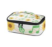 Sunflower Green Musical Note Bianco Decorativo Viaggio Cooler Bag Lunch Box Bag per resistente all'acqua lonchera peque?a para Mujer