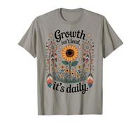 Sunflower Growth Isn’t Loud It’s Daily Bohemian Floral Maglietta