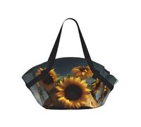 Sunflower Halloween Skull Print Pieghevole Camping Bag Duffle Bag Borsa Da Viaggio Impermeabile Materasso Da Campeggio Per Parco Esterno Spiaggia