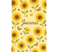 Sunflower Journal - Cute Floral Notebook with Butterflies and Ladybugs: Yellow Aesthetic Cover | 110 Lined Pages | 6" x 9" Notebook for Writing, Notes, and Journaling