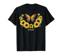 Sunflower Keep Positive Butterflies Quotes Butterfly Maglietta