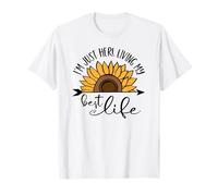 Sunflower Living my Best Life - Maglietta con citazione positiva Maglietta