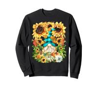 Sunflower Pattern Autumn GNOME for Women Pumpkin Fall YALL Felpa