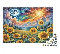 Sunflower Puzzle 1000 pezzi Girasoli con cielo stellato per adulti e ragazzi Gioco educativo Decompressione 52x38cm/1000 pezzi